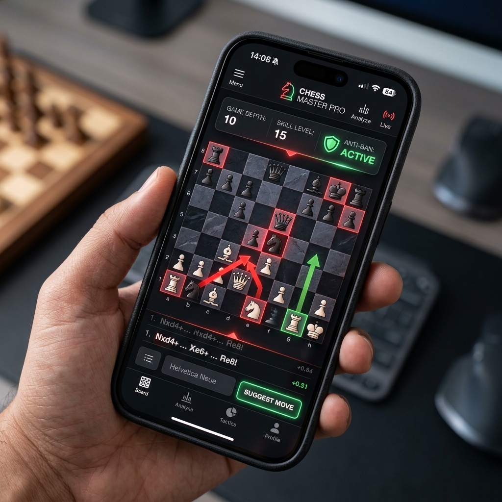 iPhone Chess Assistant Mockup